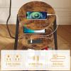 imageHomeiju Round End Table with Charging Station 3Tier Small Bedside Table with Metal Frame Nightstand with USB Ports ampamp Power Outlets for Small Space in Living Room Bedroom Rustic Brown