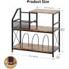 imageRecord Player Stand Turntable Stand with 3 Adjustable Divider Holds up to 300 Albums Vintage Record Player Table with Vinyl Record Holder Record Cabinet for Living Room Bedroom Office
