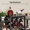 imageWall Mounted Wine Rack with Glass Holder WoodMetal Retro Bar Shelf Wine Bottles Display Wall Storage for Kitchen Dining Room Home BarBlack