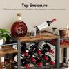 imageWall Mounted Wine Rack with Glass Holder WoodMetal Retro Bar Shelf Wine Bottles Display Wall Storage for Kitchen Dining Room Home BarVintage