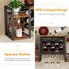 imageWall Mounted Wine Rack with Glass Holder WoodMetal Retro Bar Shelf Wine Bottles Display Wall Storage for Kitchen Dining Room Home BarVintage