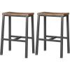 imageHomeiju Bar Stools Counter Height Bar Stools Set of 2 236 Inch Saddle Stools with Footrests Industrial Kitchen Counter Seat for Dining Room Kitchen Counter Rustic Brown