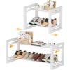 imageHomeiju Expandable Shoe Rack 2 Tier Metal Shoe Shelf Adjustable Shoe Stand for Sneakers Boots Heels HeavyDuty Steel Standing Shoe Organizer for Entryway Closet Bedroom BlackWhite