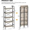 imageHomeiju Folding Bookshelf4 Tier Bookcase Foldable Shelf with XBracket Design Adjustable Feet Space Saving Storage for Living Room Office BrownishBrownish