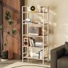 imageHomeiju Folding Bookshelf4 Tier Bookcase Foldable Shelf with XBracket Design Adjustable Feet Space Saving Storage for Living Room Office BrownishLight Coffee