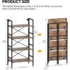 imageHomeiju Folding Bookshelf4 Tier Bookcase Foldable Shelf with XBracket Design Adjustable Feet Space Saving Storage for Living Room Office BrownishRustic Brown