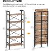 imageHomeiju Folding Bookshelf4 Tier Bookcase Foldable Shelf with XBracket Design Adjustable Feet Space Saving Storage for Living Room Office BrownishRustic Brown