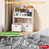 imageHomeiju Kids Bookshelf ampamp Toy Storage Organizer with 2 Fabric Bins 3 Tier Children Book Shelf Toddler Bookcase for Toddler Kids Room Toys Nursery Playroom White