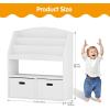 imageHomeiju Kids Bookshelf ampamp Toy Storage Organizer with 2 Fabric Bins 3 Tier Children Book Shelf Toddler Bookcase for Toddler Kids Room Toys Nursery Playroom White