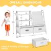imageHomeiju Kids Bookshelf and Toy Storage Organizer 3 Tier Kids Bookcase Sling Bookshelf and 2 Toy Bins with Toy Storage Organizer for Children Room Playroom Nursery White