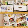 imageHomeiju Kids Bookshelf and Toy Storage Organizer 3 Tier Kids Bookcase Sling Bookshelf and 2 Toy Bins with Toy Storage Organizer for Children Room Playroom Nursery White