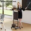 imageHomeiju Mobile Standing Desk Podium Height Adjustable Rolling Lectern with 360 Wheels ampamp Storage Bag