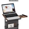 imageHomeiju Mobile Standing Desk Podium Height Adjustable Rolling Lectern with 360 Wheels ampamp Storage Bag