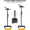 imageHomeiju Mobile Standing Desk Podium Height Adjustable Rolling Lectern with 360 Wheels ampamp Storage Bag