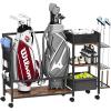 imageGolf Bag Storage Organizer for Garage Golf Organizer with Extra Golf Rack and Side Fabric Bag for 20 Golf Clubs ampamp Golf Essentials Golf Bag Stand for Golf Bag Accessories Ideal Golf Gifts for Men