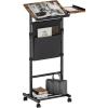 imageHomeiju Mobile Standing Desk Podium Height Adjustable Rolling Lectern with 360 Wheels ampamp Storage Bag