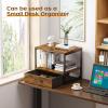 image:imageHomeiju 3Tier Vintage Brown Printer Stand with Storage Drawer MultiPurpose Desk Shelf Heavy Duty Desktop ShelfPrinter Table for Home Office