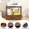 image:imageHomeiju 3Tier Vintage Brown Printer Stand with Storage Drawer MultiPurpose Desk Shelf Heavy Duty Desktop ShelfPrinter Table for Home Office