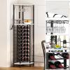 image:imageHomeiju Corner Wine Rack with Glass Holder and Led Strip Light Corner Bar Wine Racks Freestanding Floor Industrial Corner Bar Cabinet for Kitchen Dining Room Living Room or CellarCorner