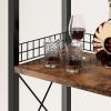 image:imageHomeiju Corner Wine Rack with Glass Holder and Led Strip Light Corner Bar Wine Racks Freestanding Floor Industrial Corner Bar Cabinet for Kitchen Dining Room Living Room or CellarRight Angle