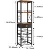 image:imageHomeiju Corner Wine Rack with Glass Holder and Led Strip Light Corner Bar Wine Racks Freestanding Floor Industrial Corner Bar Cabinet for Kitchen Dining Room Living Room or CellarRight Angle