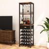 image:imageHomeiju Corner Wine Rack with Glass Holder and Led Strip Light Corner Bar Wine Racks Freestanding Floor Industrial Corner Bar Cabinet for Kitchen Dining Room Living Room or CellarRight Angle