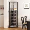image:imageHomeiju Corner Wine Rack with Glass Holder and Led Strip Light Corner Bar Wine Racks Freestanding Floor Industrial Corner Bar Cabinet for Kitchen Dining Room Living Room or CellarCorner