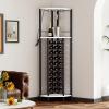 image:imageHomeiju Corner Wine Rack with Glass Holder and Led Strip Light Corner Bar Wine Racks Freestanding Floor Industrial Corner Bar Cabinet for Kitchen Dining Room Living Room or CellarCorner
