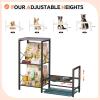 image:imageHomeiju Elevated Dog Feeding Station Adjustable Stand with Tray Food and Water Bowl Holder Storage Organizer for Medium Small Dogs Grey