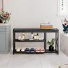 image:imageHomeiju Entryway Bench3 Tier Shoe Bench with Padded Seat amp Metal Frame354Shoe Storage Bench Shoe Organizer for Entryway Foyer Hallway Bedroom BathroomBlackWith Cusion and Bootstorage