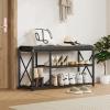 image:imageHomeiju Entryway Bench3 Tier Shoe Bench with Padded Seat amp Metal Frame354Shoe Storage Bench Shoe Organizer for Entryway Foyer Hallway Bedroom BathroomBlackWith Cusion and Bootstorage