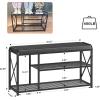image:imageHomeiju Entryway Bench3 Tier Shoe Bench with Padded Seat amp Metal Frame354Shoe Storage Bench Shoe Organizer for Entryway Foyer Hallway Bedroom BathroomBlackWith Cusion and Bootstorage
