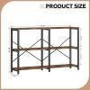 image:imageHomeiju Entryway Console Table 47 Width Long Sofa Table with Storage TV Stand Entertainment Center Media Stand for Living Room Industrial Style Rustic Brown