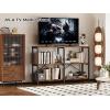 image:imageHomeiju Entryway Console Table 47 Width Long Sofa Table with Storage TV Stand Entertainment Center Media Stand for Living Room Industrial Style Rustic Brown