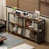 image:imageHomeiju Entryway Console Table 55 Width Long Sofa Table with Storage TV Stand Entertainment Center Media Stand for Living Room Industrial Style Rustic Brown