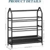 image:imageHomeiju Sports Equipment Organizer Ball Storage Rack Garage Sports Gear Rack with Wheels and Hooks IndoorOutdoor Shelf Rack for Sports Gear Black