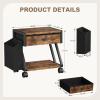 image:imageHomeiju Under Desk Printer Stand 2Tier Industrial Mobile Printer Table with Storage Bag and Drawer Rolling Printer Cart Holder with Lockable Wheels for Home Office
