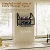 image:imageWall Mounted Wine Rack for 6 Wine Bottles and 6 Glass Holder 2Tier Wall Wine Rack Wood Wine Racks for Wall WoodMetal Wine Bottle Holder for Home Bar Wine Kitchen Storage BlackBlack