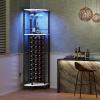 image:imageHomeiju Corner Wine Rack with Glass Holder and Led Strip Light Corner Bar Wine Racks Freestanding Floor Industrial Corner Bar Cabinet for Kitchen Dining Room Living Room or CellarCorner