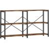 image:imageHomeiju Entryway Console Table 55 Width Long Sofa Table with Storage TV Stand Entertainment Center Media Stand for Living Room Industrial Style Rustic Brown