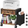 image:imageHomeiju Under Desk Printer Stand 2Tier Industrial Mobile Printer Table with Storage Bag and Drawer Rolling Printer Cart Holder with Lockable Wheels for Home Office