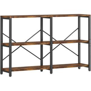 image:imageHomeiju Entryway Console Table 47 Width Long Sofa Table with Storage TV Stand Entertainment Center Media Stand for Living Room Industrial Style Rustic Brown