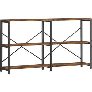 image:imageHomeiju Entryway Console Table 55 Width Long Sofa Table with Storage TV Stand Entertainment Center Media Stand for Living Room Industrial Style Rustic Brown